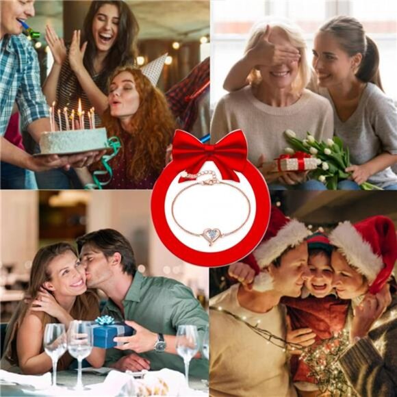 Infinity Love Heart Bracelet for Women - Sterling Silver Charm with Birthstone - Picture 6 of 7